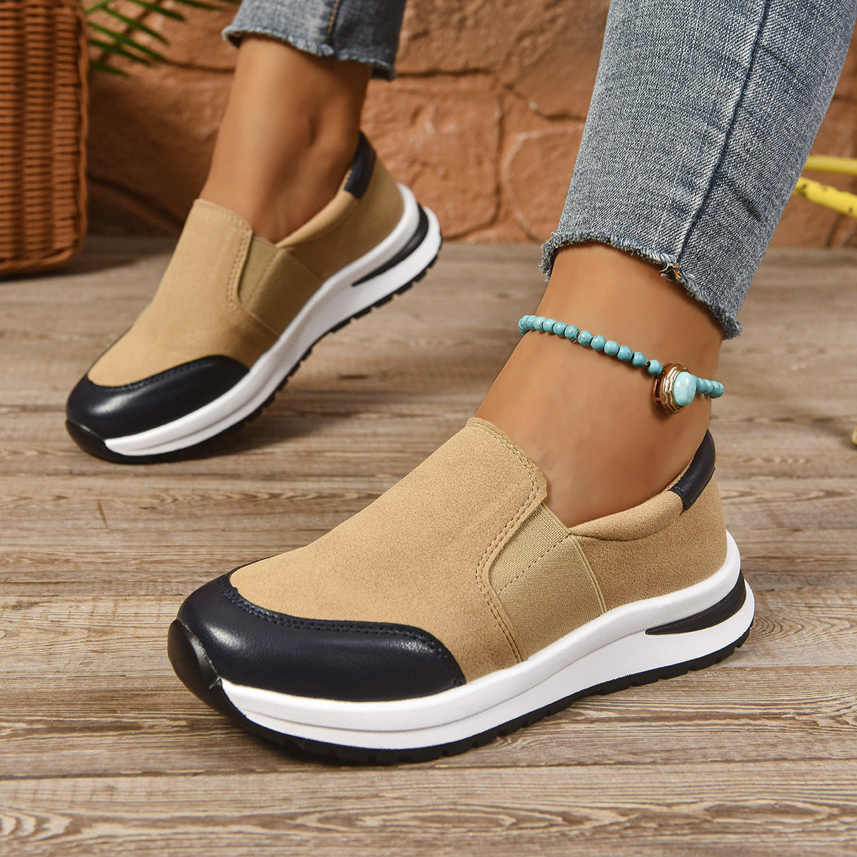 Damen Slip-On Sneakers mit vielseitigem Komfort und atmungsaktiver Struktur R&B