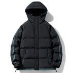 Herren nan gesteppte Kapuzen-Winterjacke mit Thermofutter, seitlichen Kontraststreifen und winddichter Außenhülle R&B
