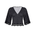 Damen Elegantes Blusenshirt mit Volantärmel und Spitzenabschluss R&B