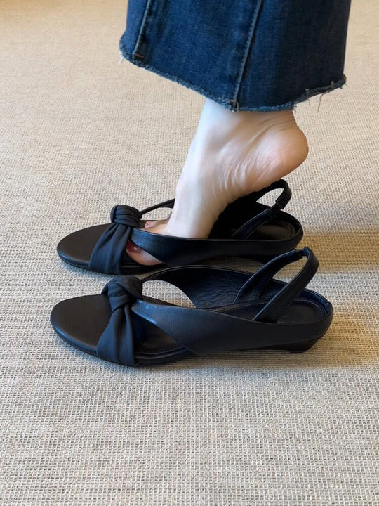 Damen Slingback-Sandalen mit modischem Knoten-Detail und komfortabler Fußbettgestaltung R&B