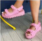 Damen Plateausandalen mit ergonomischem Riemen-Design und rutschfester Sohle R&B