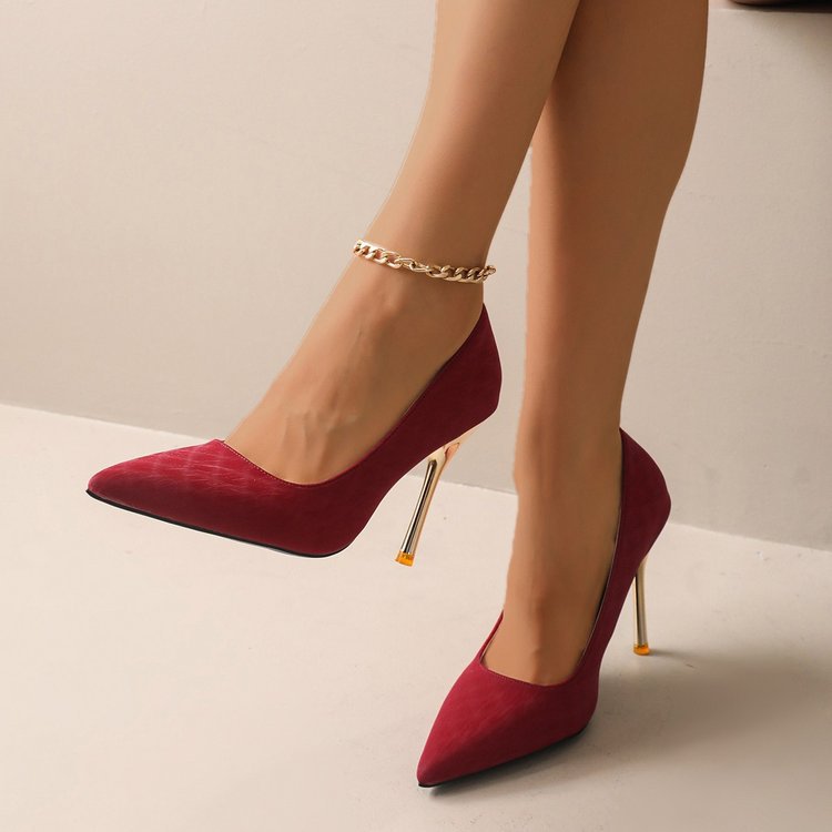 Damen spitze Stiletto-Pumps mit funkelndem Goldabsatz R&B