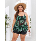 Damen Tankini-Set mit floralem Oberteil und figurbetonendem Unterteil R&B