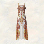 Damen Maxikleid mit farbenfrohem Paisley-Druck R&B