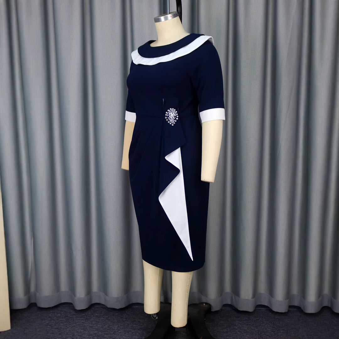 Damen Elegantes Kleid mit kontrastierenden Rüschendetails R&B