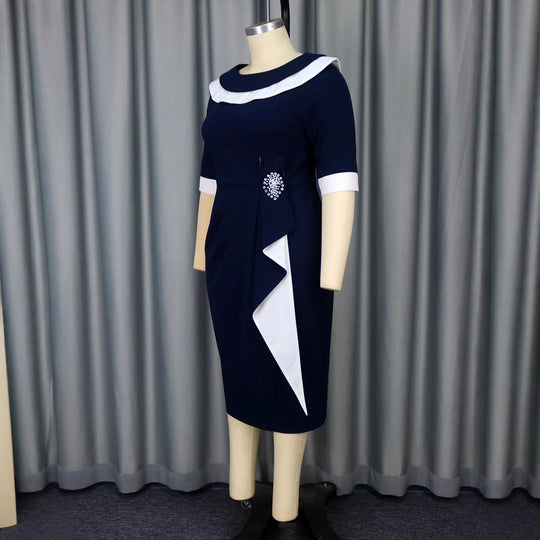 Damen Elegantes Kleid mit kontrastierenden Rüschendetails R&B