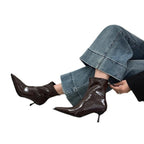 Damen elegante Stiefeletten mit spitzem Schnitt und raffiniertem Absatz R&B