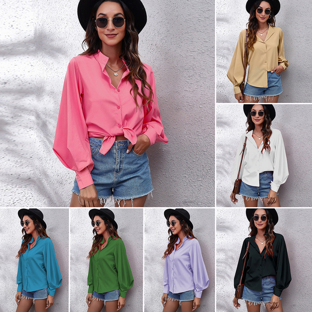 Damen Oversized Longsleeve Bluse mit lässigem Schnitt und voluminösen Ärmeln R&B