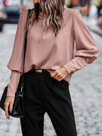 Damen Elegantes Oberteil mit Puffärmeln und sanftem Schnitt R&B