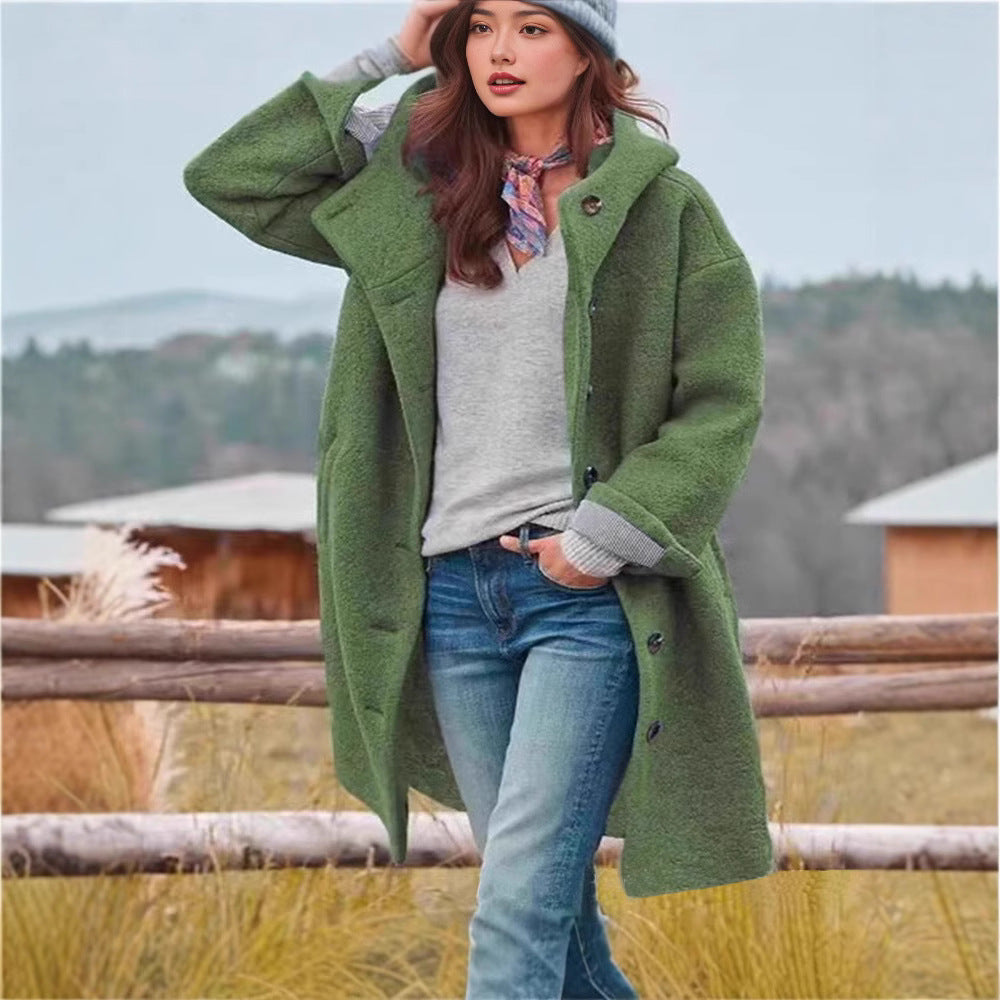 Damen Oversized Wollmantel R&B