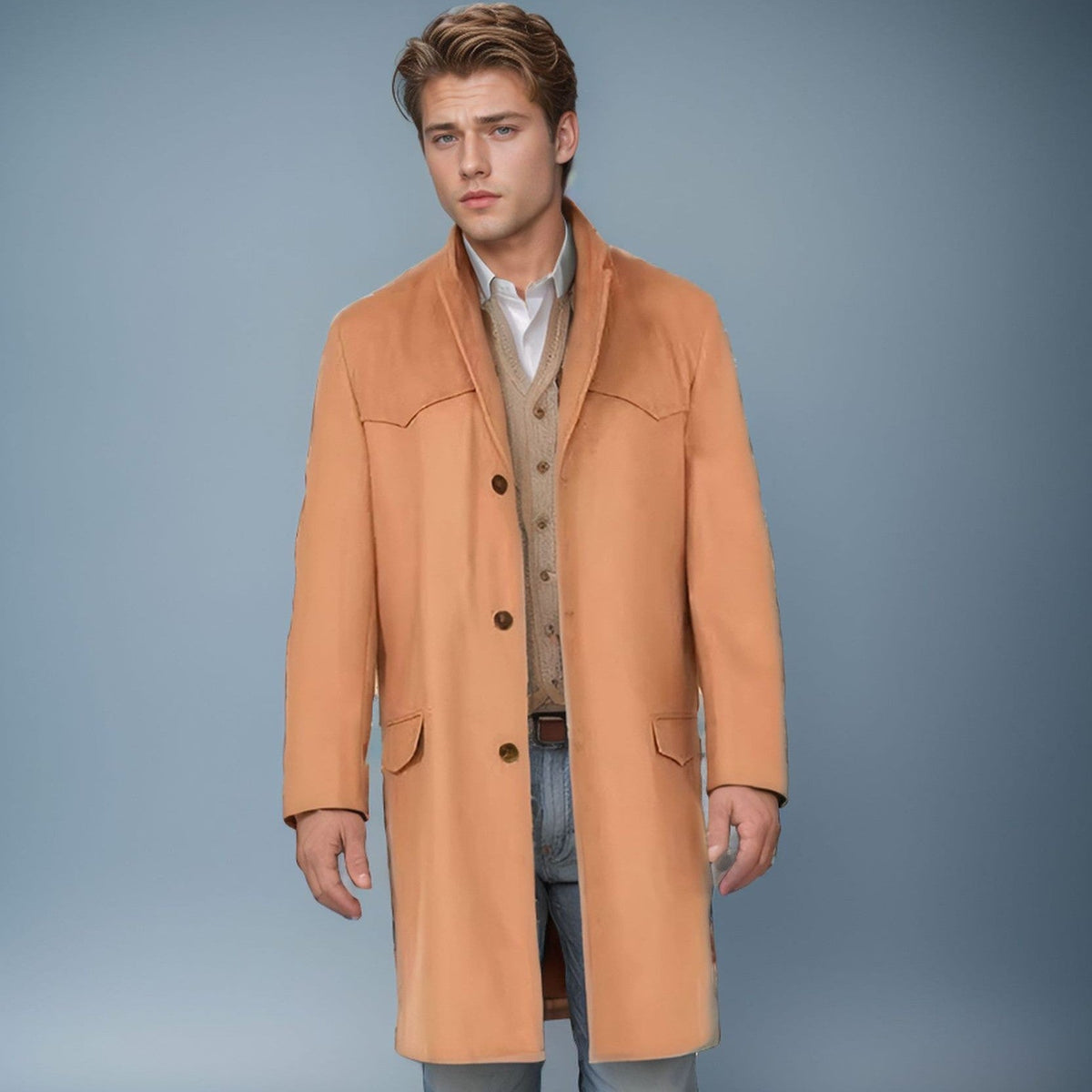 Herren klassischer Langmantel R&B