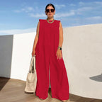 Damen Weit geschnittener Jumpsuit mit Kapuze und tiefer Taille R&B