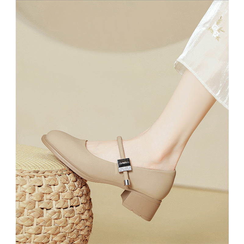 Damen elegante Mary Janes mit modernem Blockabsatz