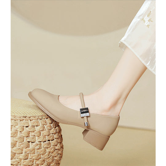 Damen elegante Mary Janes mit modernem Blockabsatz R&B