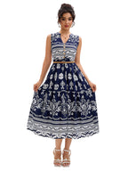 Damen Midikleid mit floralen Mustern
