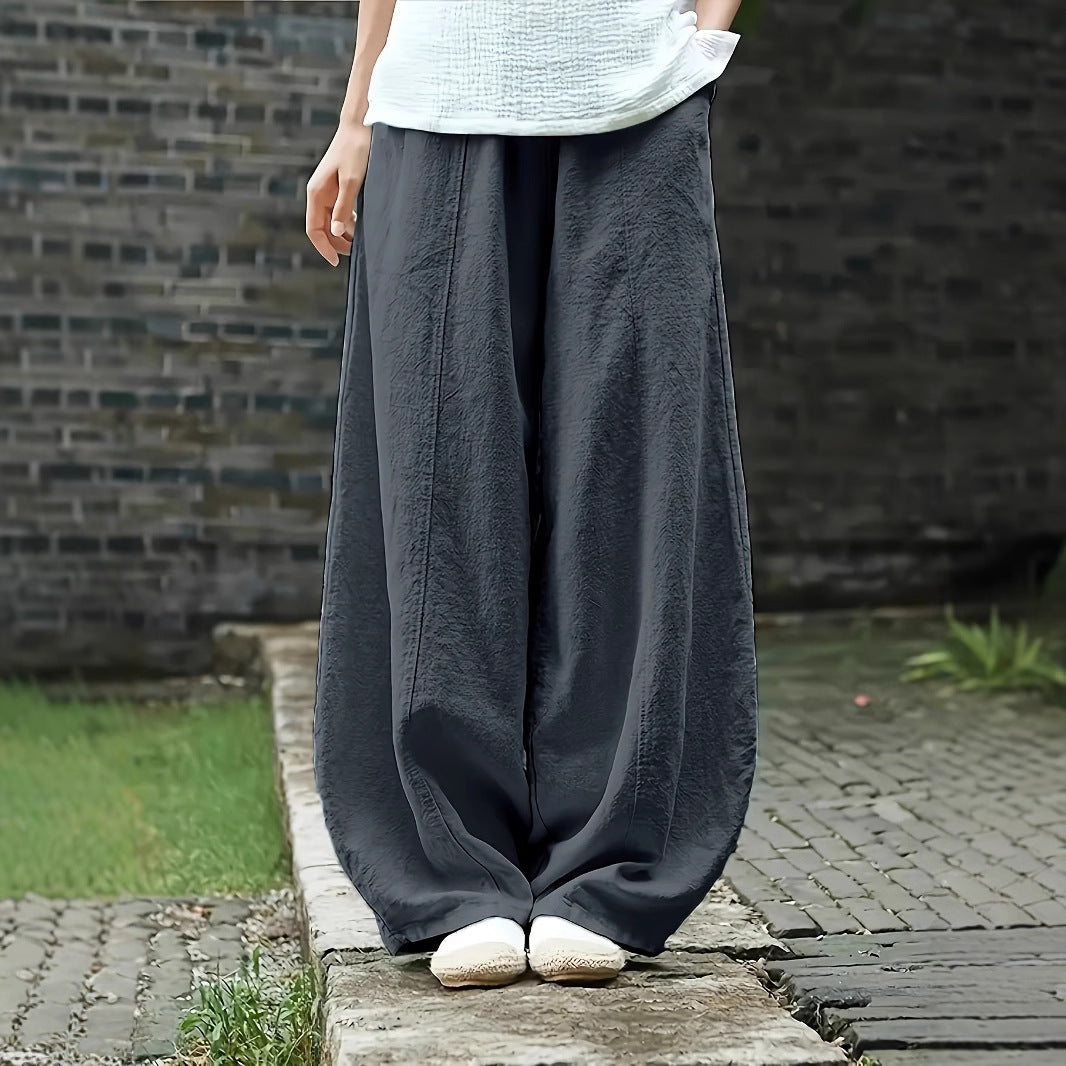 Damen Elegante Palazzo-Hose mit bequemer Passform und lockerem Schnitt R&B
