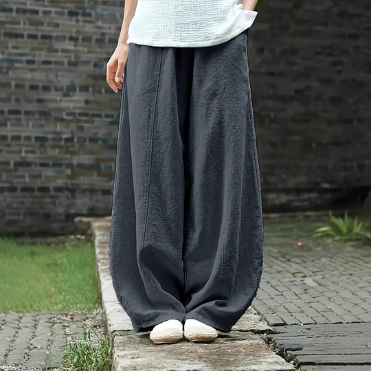 Damen Elegante Palazzo-Hose mit bequemer Passform und lockerem Schnitt R&B