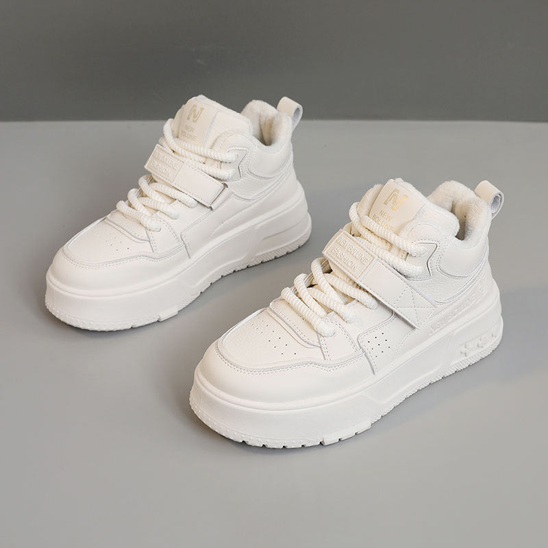 Damen Sportliche High-Top Sneakers mit kuscheligem Innenfutter und sicherem Schnallenverschluss R&B