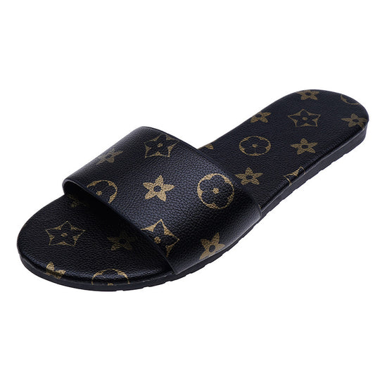Damen modische Freizeitsandalen mit bequemem Riemen und angesagtem Print R&B