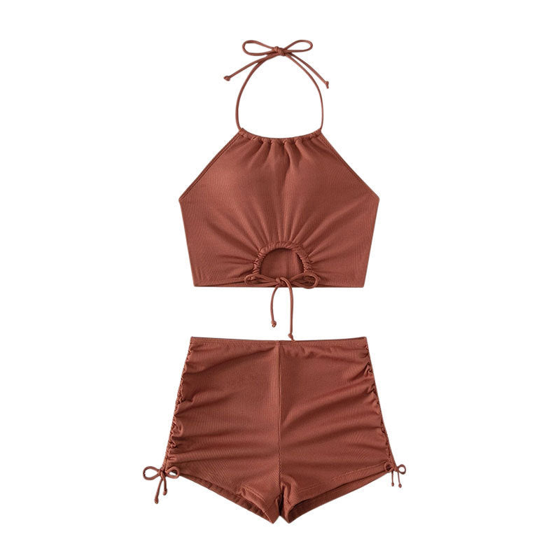 Damen Sportlicher Bikiniset mit raffiniertem Wickeldesign und verstellbaren Trägern R&B