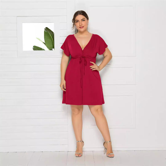 Damen Freizeitkleid mit modischem Wickeldetail R&B