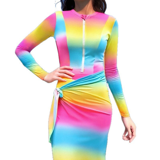 Damen langer, figurbetonender Strandkleid R&B