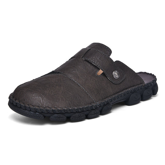 Herren Bequeme Leder-Sandalen mit verstellbarem Riemensystem R&B