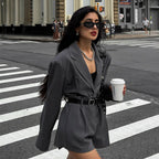 Damen Modische Blazer-Shorts Kombination R&B