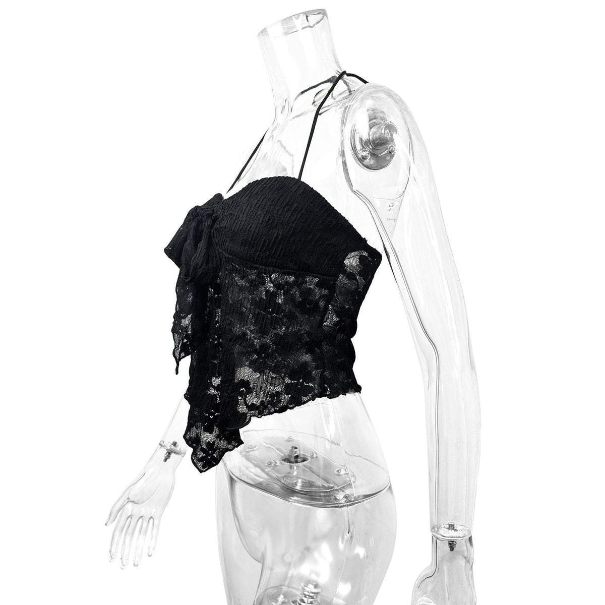 Damen Spitzen-Bustier mit Bindand und transparentem Design