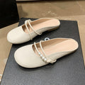 Damen elegante Mules mit Perlenschnürung und komfortablem Fußbett EB