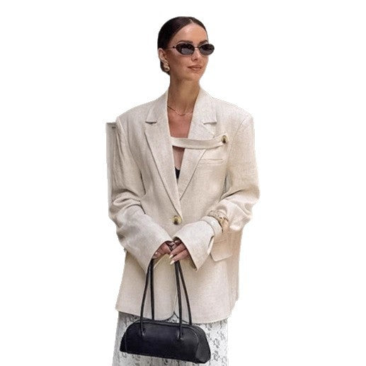 Damen Eleganter Oversized Blazer mit einzigartigem Detail R&B