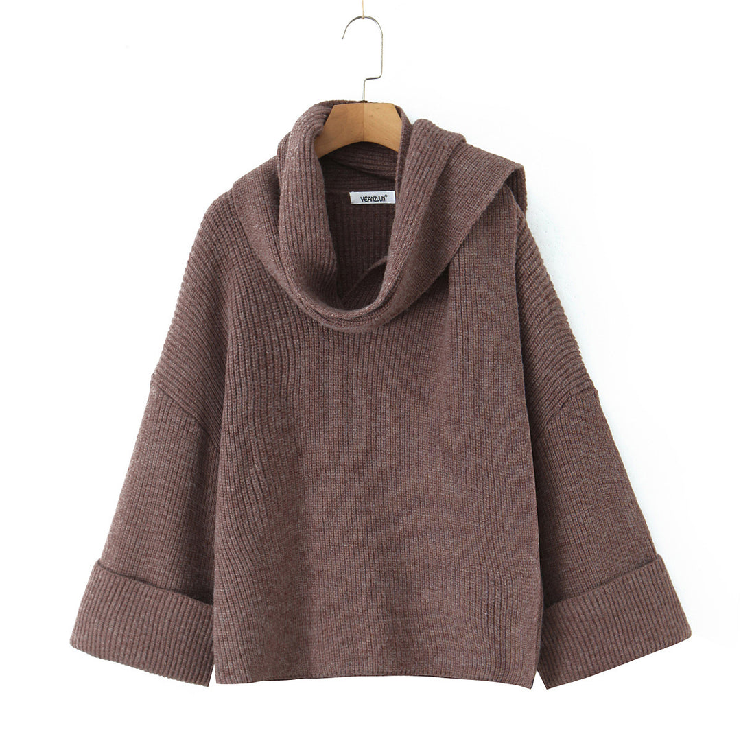 Damen Grobstrickpullover mit schickem Cowl-Neck R&B