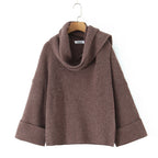 Damen Grobstrickpullover mit schickem Cowl-Neck R&B
