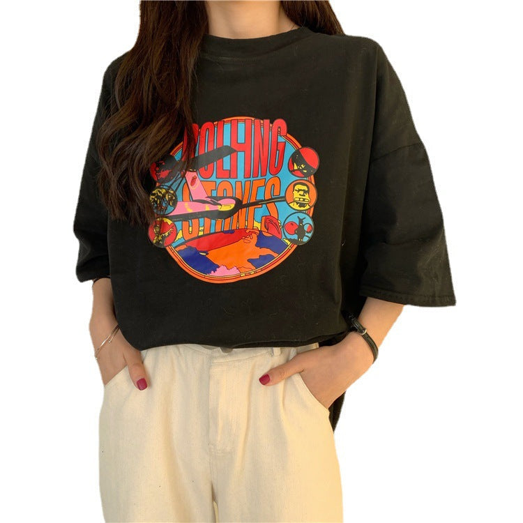 Damen Grafik T-Shirt Kleid mit lässigem Schnitt und modernem Design