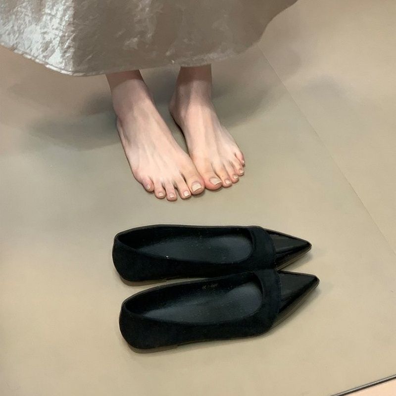 Damen spitze Ballerinas mit elegantem Velvet-Obermaterial R&B