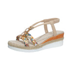 Damen Wedge-Sandalen mit buntem Geflecht und elegantem Fußbett R&B