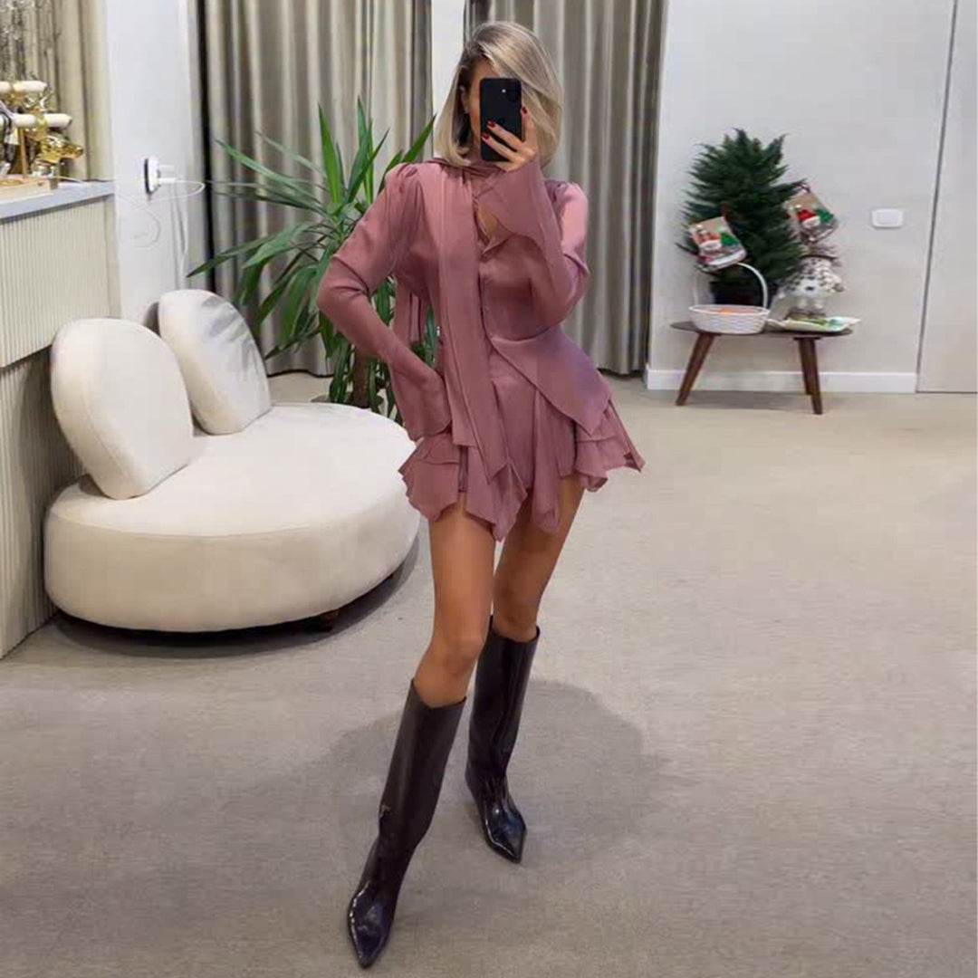 Damen Luftige und elegante Bluse mit Raffungen R&B