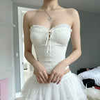 Damen Spitzen-Corsage mit verstellbarem Schnür-Design R&B
