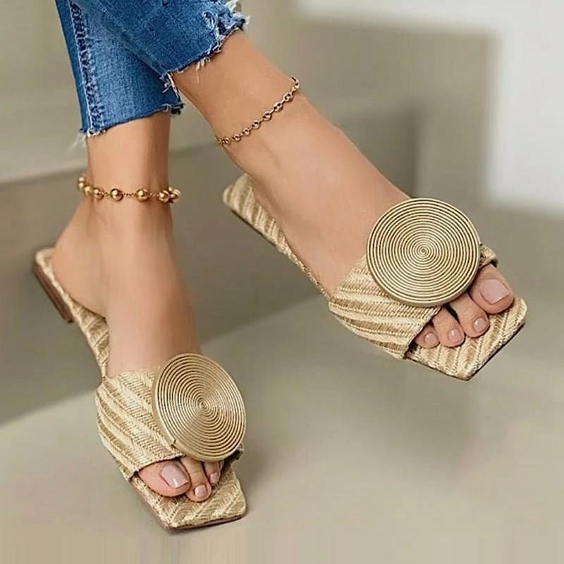 Damen modische Slides mit elegantem Spiralmuster R&B