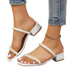 Damen elegante und bequeme Sandalen mit Perlenverzierung R&B