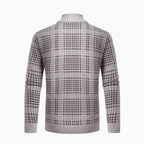 Herren modische Strickjacke mit hohem Kragen und stilvollem Karomuster