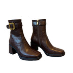 Damen Elegante Ankle Boots mit modischer Schnallen-Applikation R&B