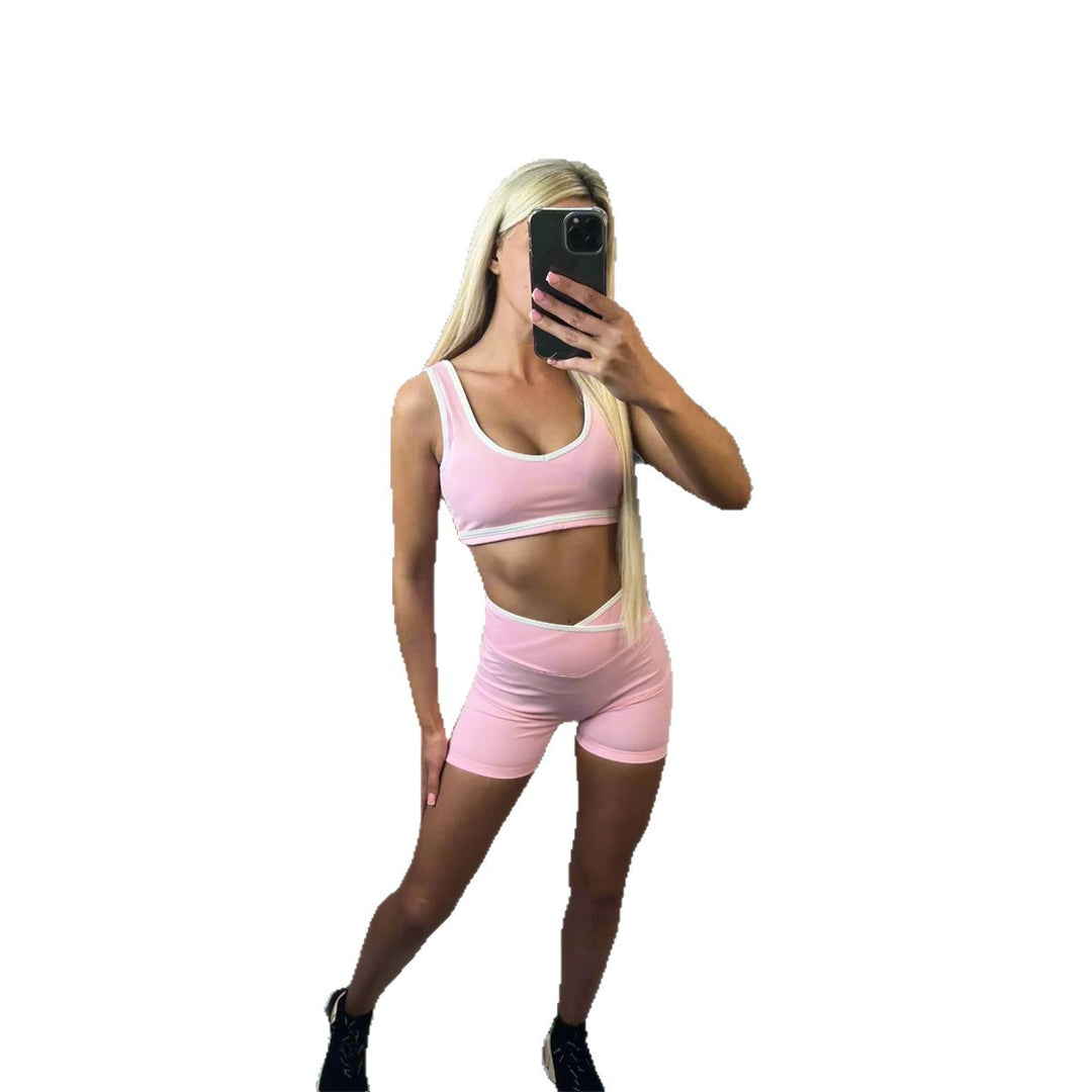 Damen Sportliches Oberteil und Shorts Set R&B