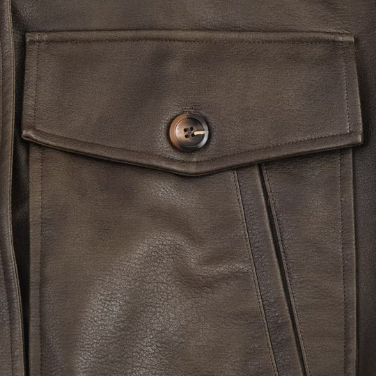 Damen Kunstlederjacke mit abnehmbarer Kunstfellkragen und praktischen Taschen R&B