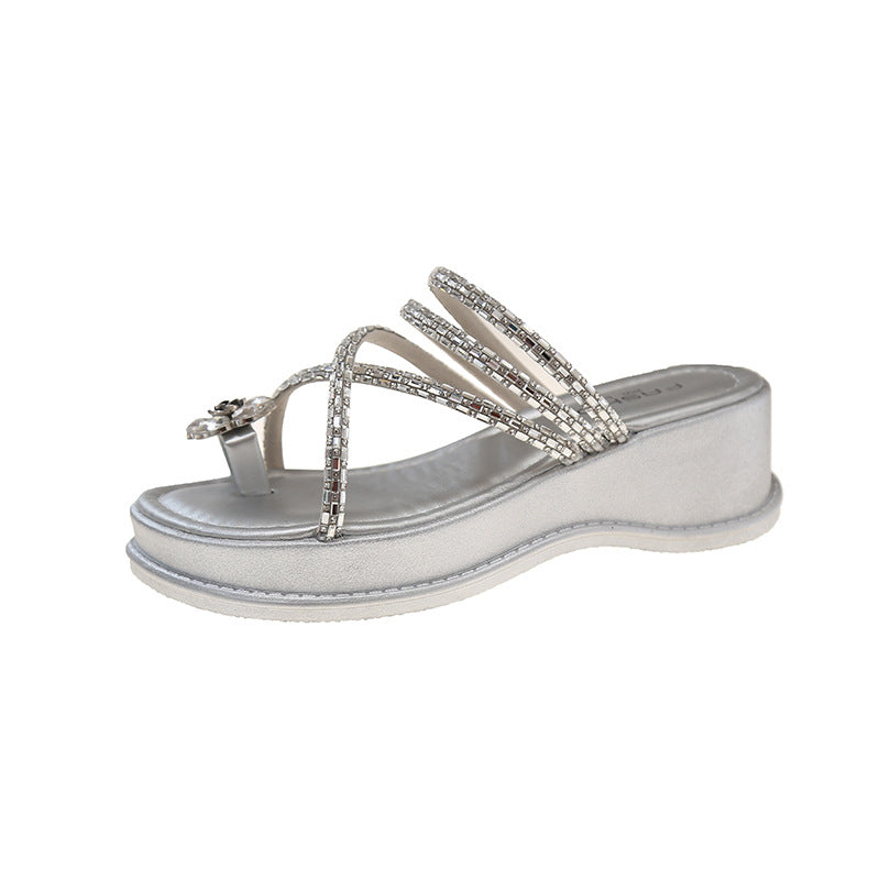 Damen Glamouröse Mules mit verzierten Riemen und komfortablem Plateau R&B