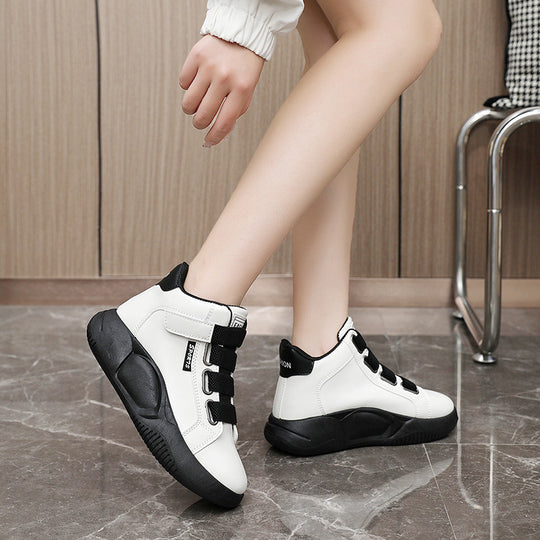 Damen modische High-Top Sneakers mit elastischen Schnürsenkeln und griffiger Sohle R&B