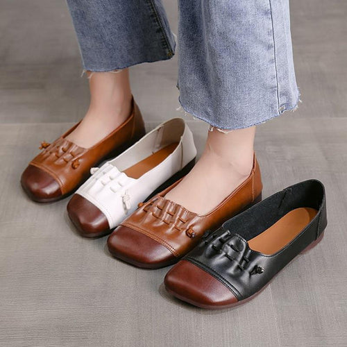 Damen Ballerinas mit modischem Leder-Design und Komfortsohle R&B