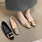 Damen Ballerinas mit eleganter Schnalle und hochwertiger Lackoberfläche R&B