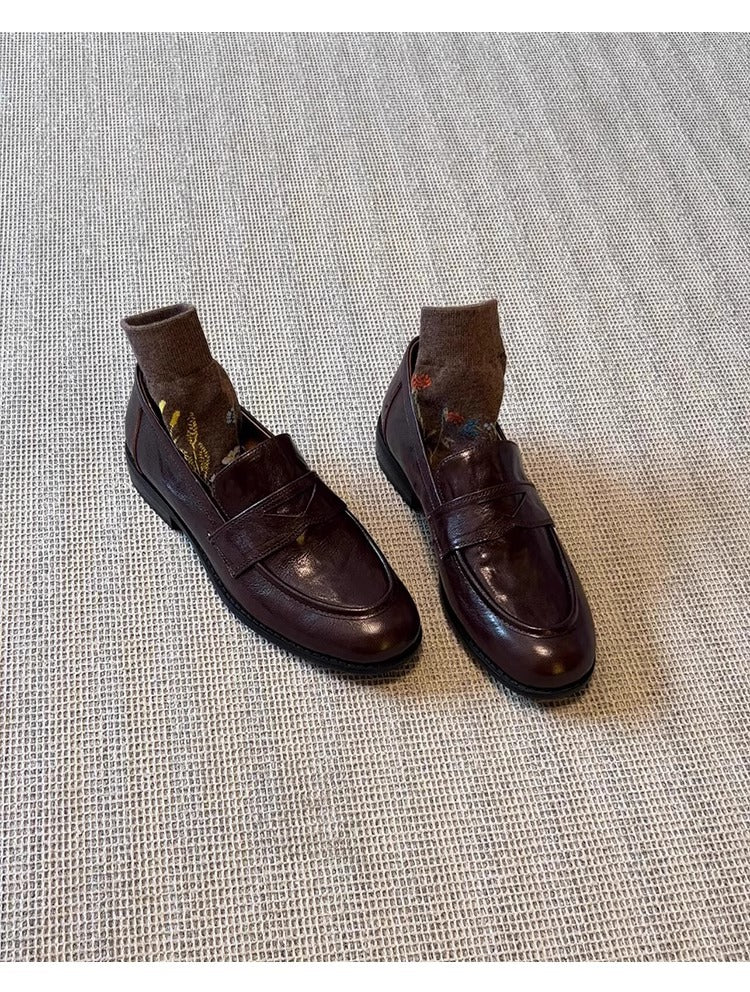 Damen Mokassins aus hochwertigem Leder mit elegantem Schlupfdesign R&B
