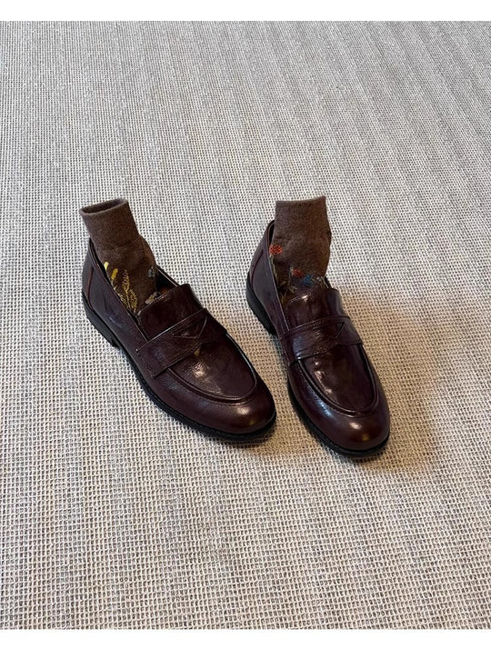 Damen Mokassins aus hochwertigem Leder mit elegantem Schlupfdesign R&B